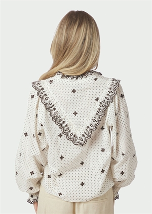 Degas Dot bluse Offwhite Neo Noir 